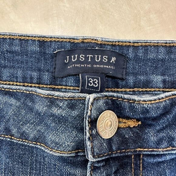 Just USA Blue Jean Shorts with Frayed Hem - Picture 3 of 5